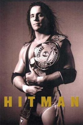 'Hitman: My Real Life in the Cartoon World of Wrestling' book cover art.