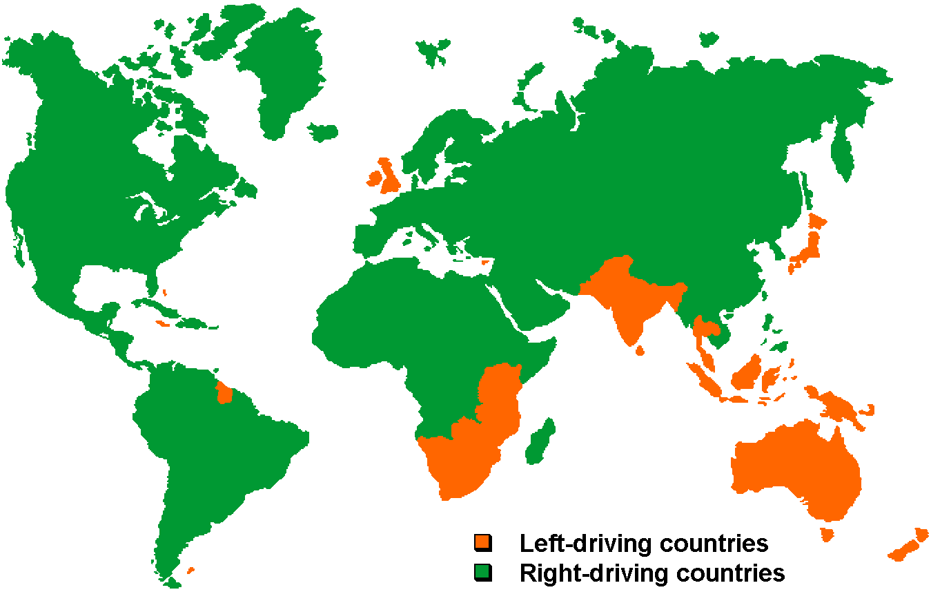 Right & Left Driving Country Chart