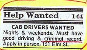 Help Wanted - Cab Driver