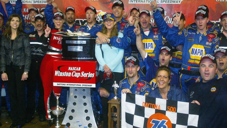 The DEI team celebrates the 2003 Daytona 500 victory