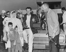 Richard Petty celebrates the 1966 Daytona 500 win with his family, including father, Lee Petty.